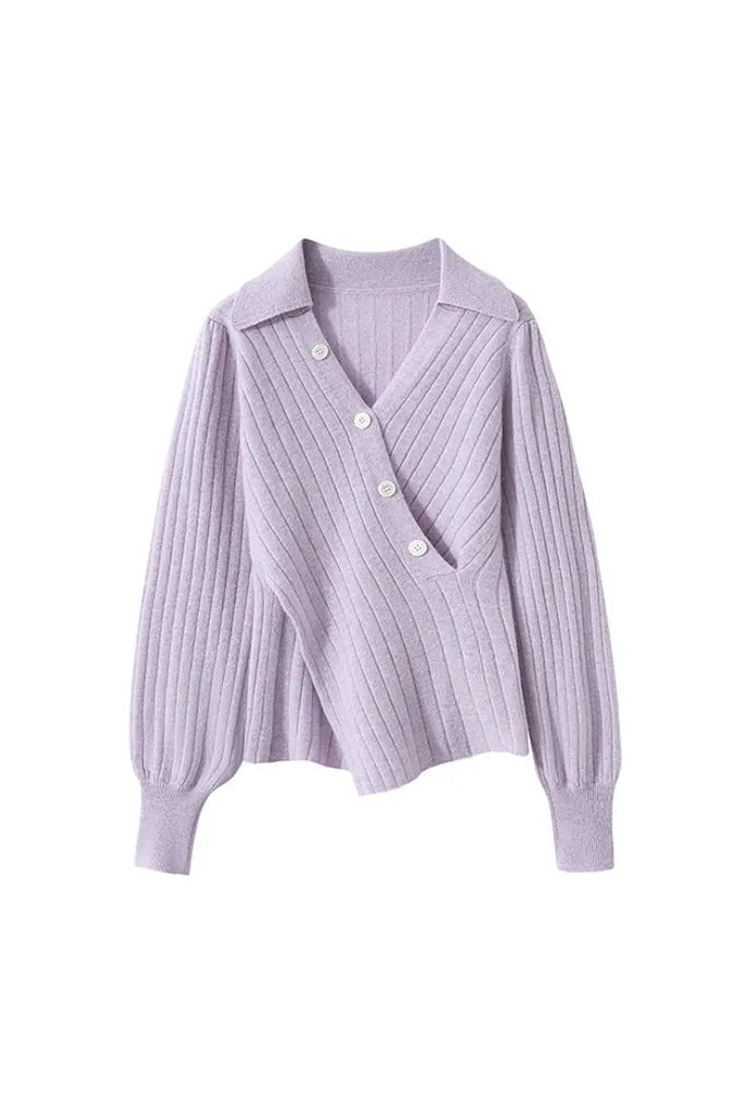 Fibflx Women's Luxe 100 Cashmere Ribbed V-Neck Sweater