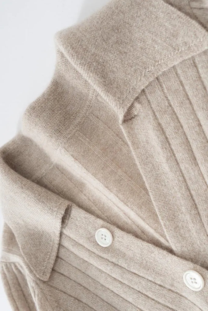 Fibflx Women's Luxe 100 Cashmere Ribbed V-Neck Sweater