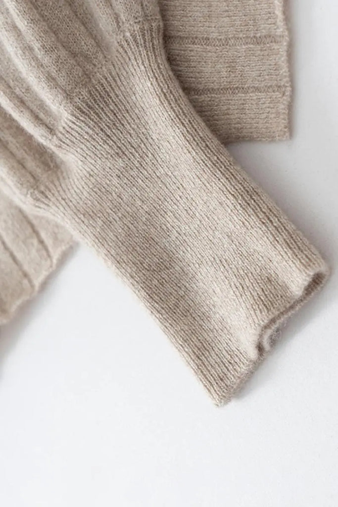 Fibflx Women's Luxe 100 Cashmere Ribbed V-Neck Sweater