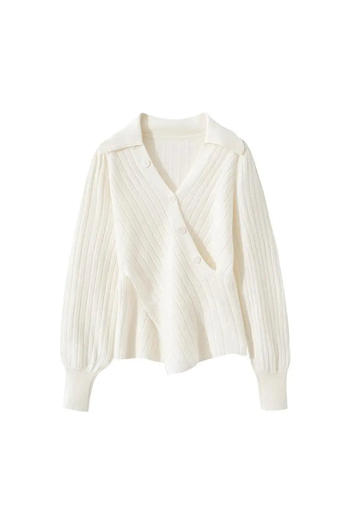 Fibflx Women's Luxe 100 Cashmere Ribbed V-Neck Sweater