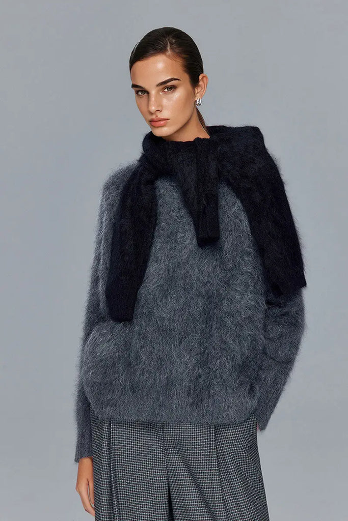 Fibflx Women's Luxe Brushed Cashmere Quarter Zip Sweater