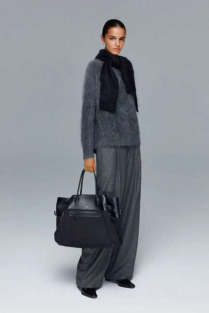 Fibflx Women's Luxe Brushed Cashmere Quarter Zip Sweater