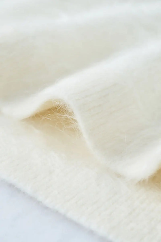 Fibflx Women's Luxe Brushed Cashmere Quarter Zip Sweater