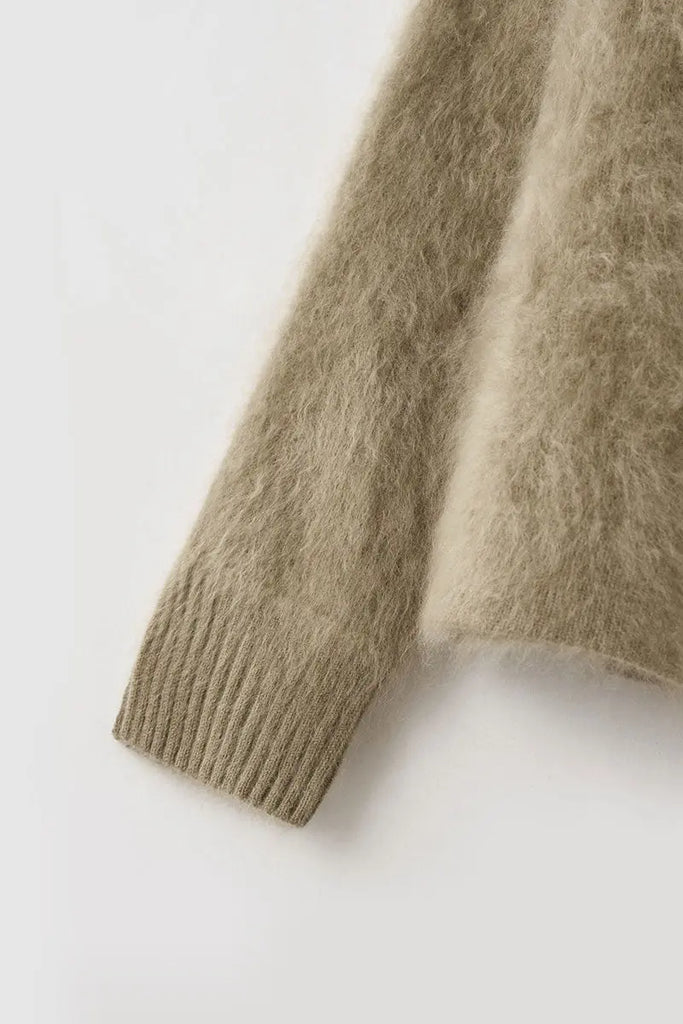 Fibflx Women's Luxe Brushed Cashmere Quarter Zip Sweater