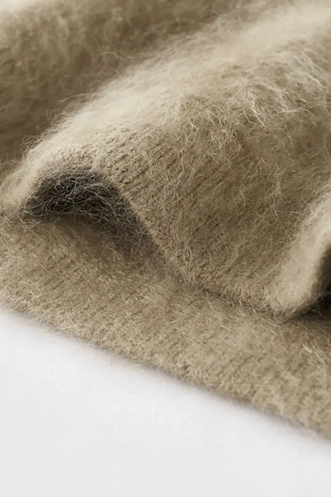 Fibflx Women's Luxe Brushed Cashmere Quarter Zip Sweater