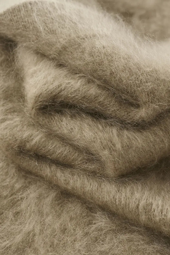 Fibflx Women's Luxe Brushed Cashmere Quarter Zip Sweater