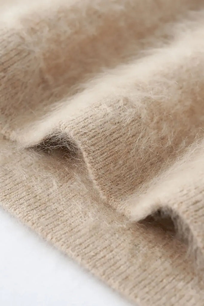 Fibflx Women's Luxe Brushed Cashmere Quarter Zip Sweater