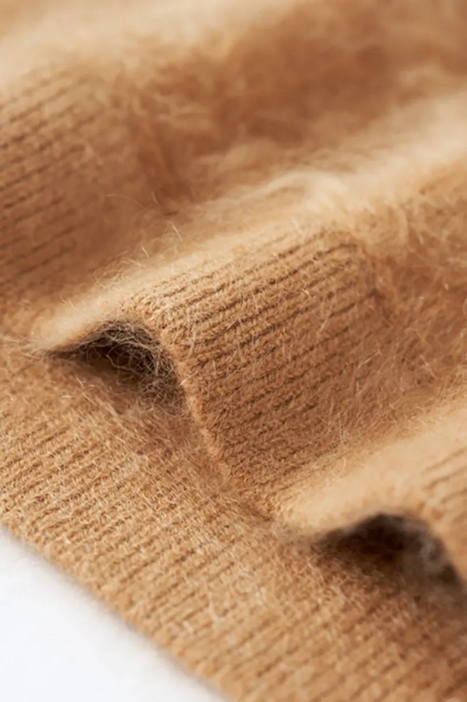 Fibflx Women's Luxe Brushed Cashmere Quarter Zip Sweater