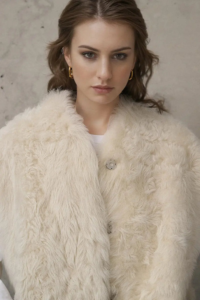 Fibflx Women's Luxe Curly Toscana Sheepskin Shearling Vest