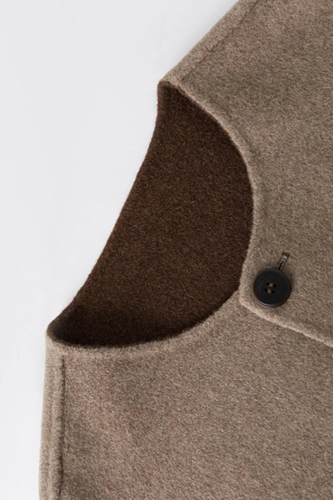 Fibflx Women's Luxe Oversized Reversible Double Faced Silk Wool Coat