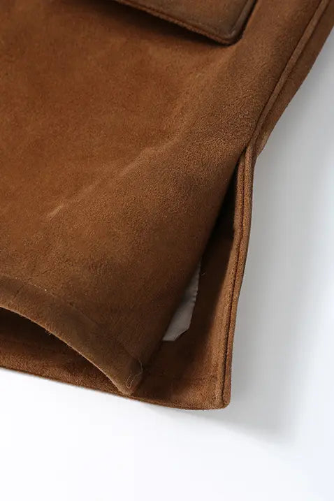 Luxe Oversized Winter Suede Blazer Fibflx