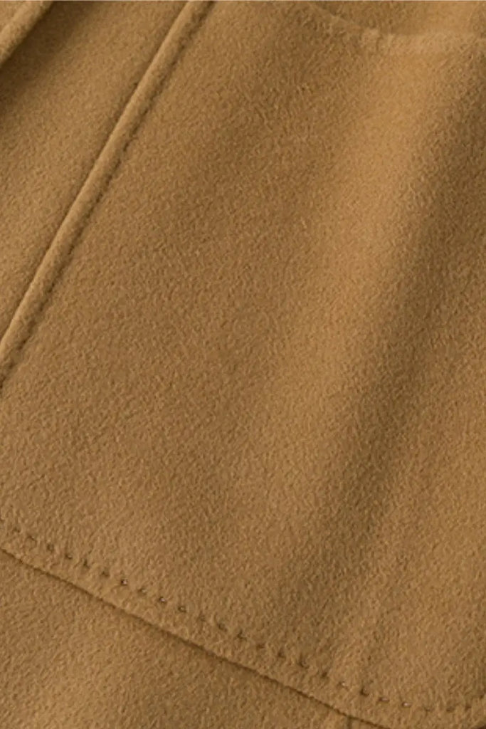 Fibflx Women's Luxe Wool-Cashmere Blend Double-Faced Wrap Coat with Belt