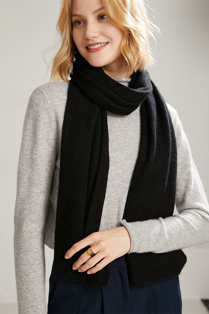 Luxurious 100 Cashmere Knit Wrap Shawl Fibflx