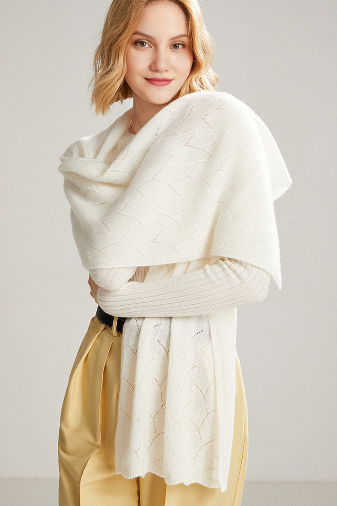 Luxurious 100 Cashmere Knit Wrap Shawl Fibflx