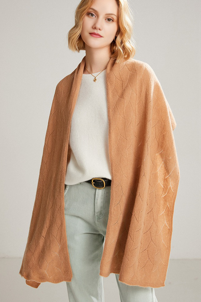 Luxurious 100 Cashmere Knit Wrap Shawl Fibflx