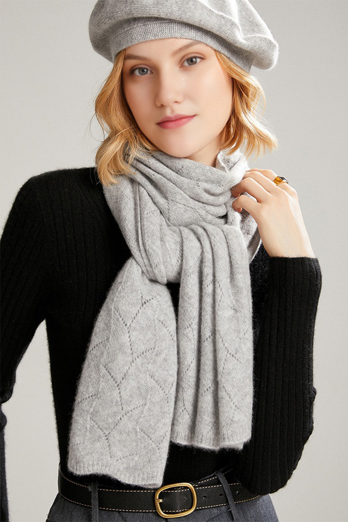 Luxurious 100 Cashmere Knit Wrap Shawl Fibflx