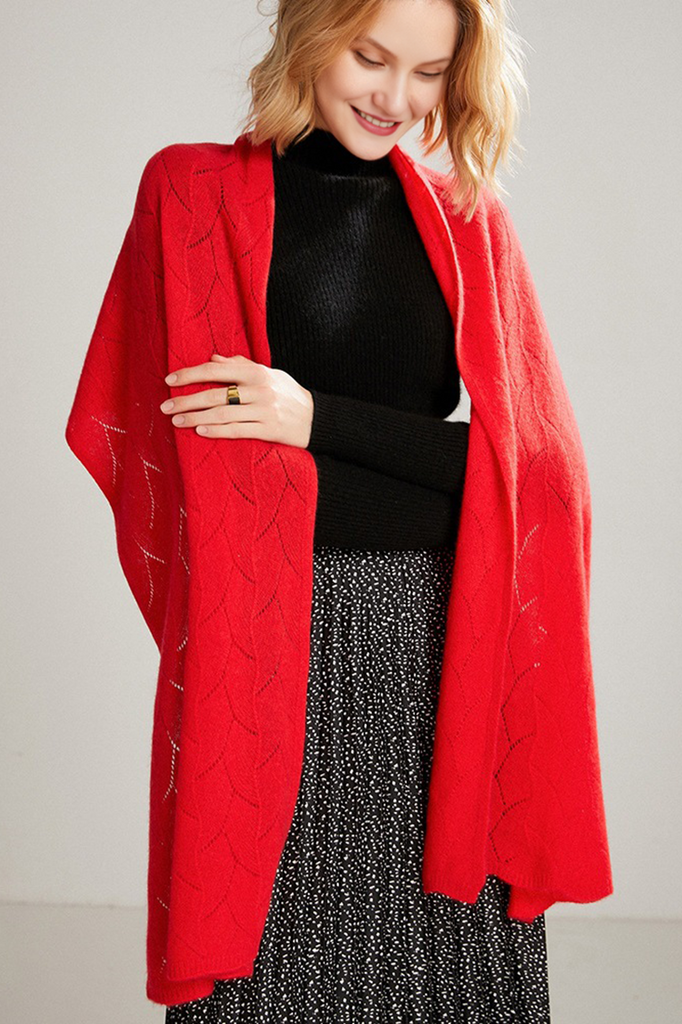 Luxurious 100 Cashmere Knit Wrap Shawl Fibflx