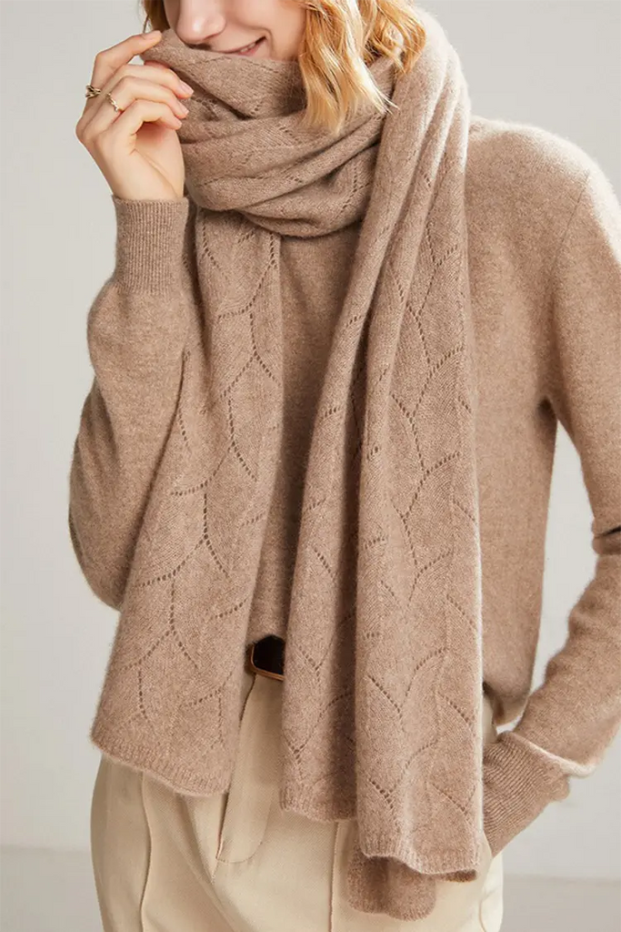 Luxurious 100 Cashmere Knit Wrap Shawl Fibflx
