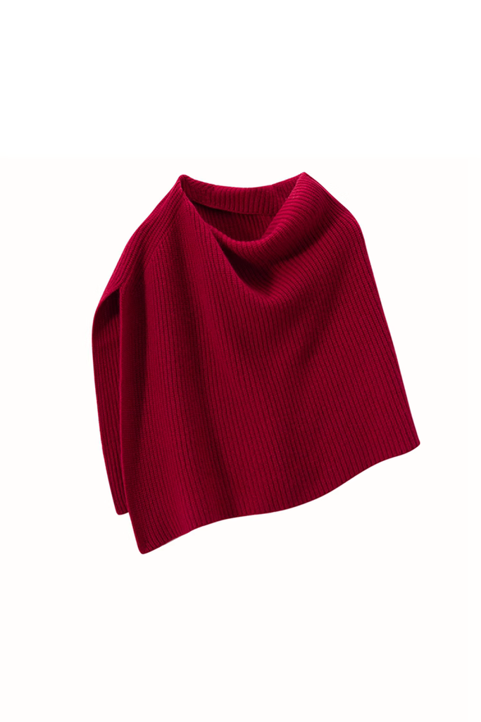 Luxurious Knit Cashmere Poncho Sweater - Fibflx