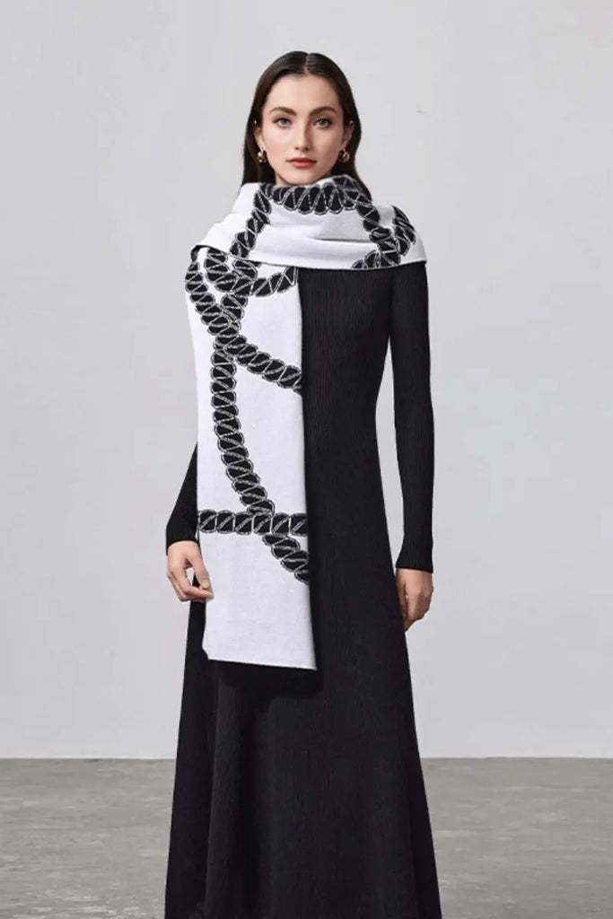 Fibflx Women's Machine Washable Merino Wool Fit & Flare Midi Sweater Dress with Belt