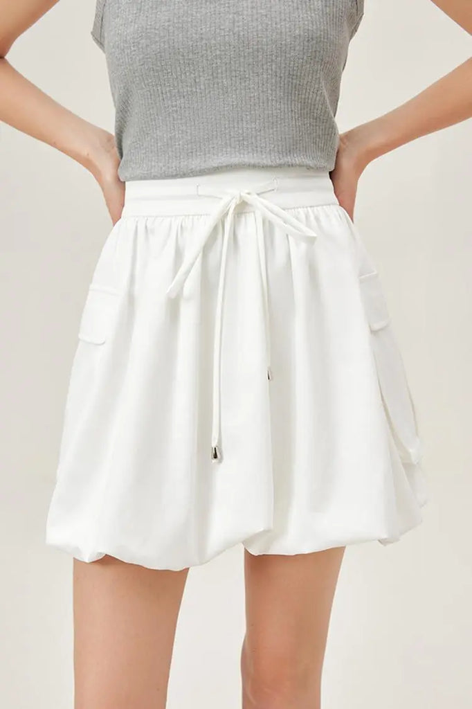 Fibflx Women's Mini Bubble Skirt with Pocket