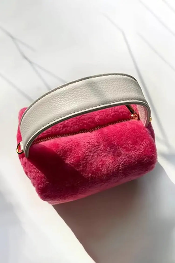 Mini Shearling Top Handle Handbag Fibflx