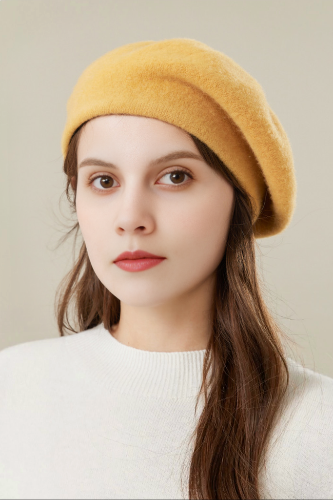Multi-colored Merino Wool French Beret Hat Fibflx