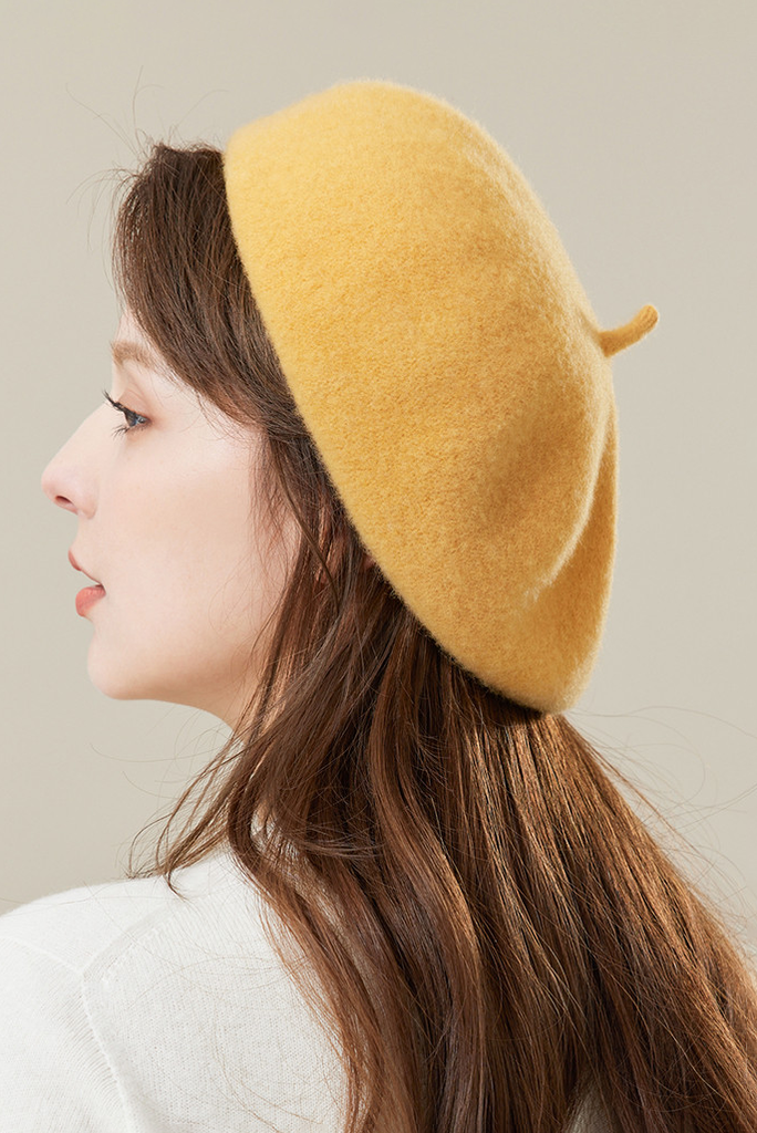 Multi-colored Merino Wool French Beret Hat Fibflx