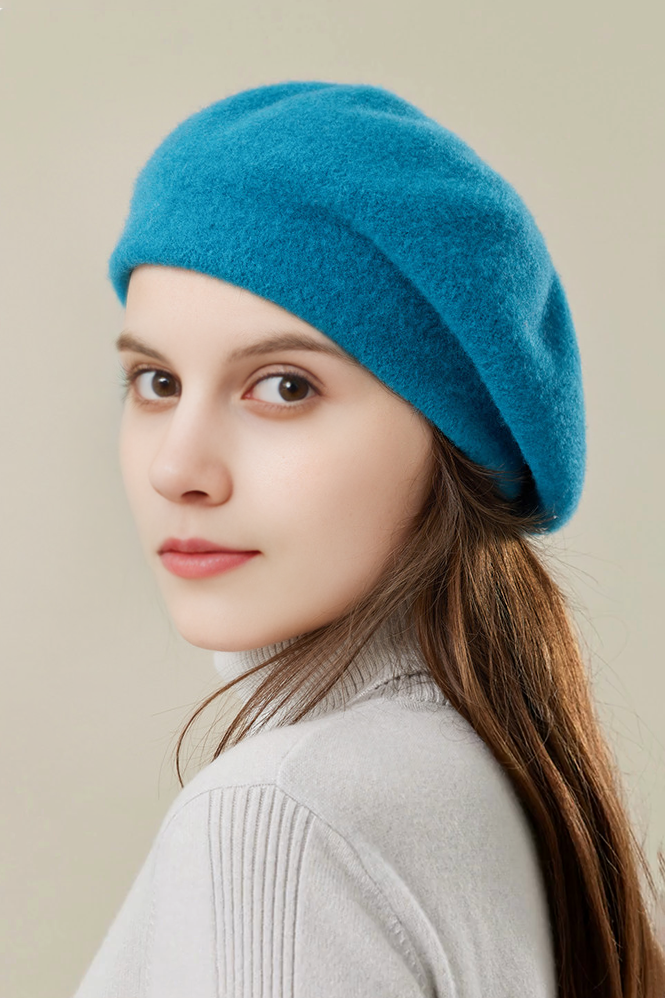 Multi-colored Merino Wool French Beret Hat Fibflx