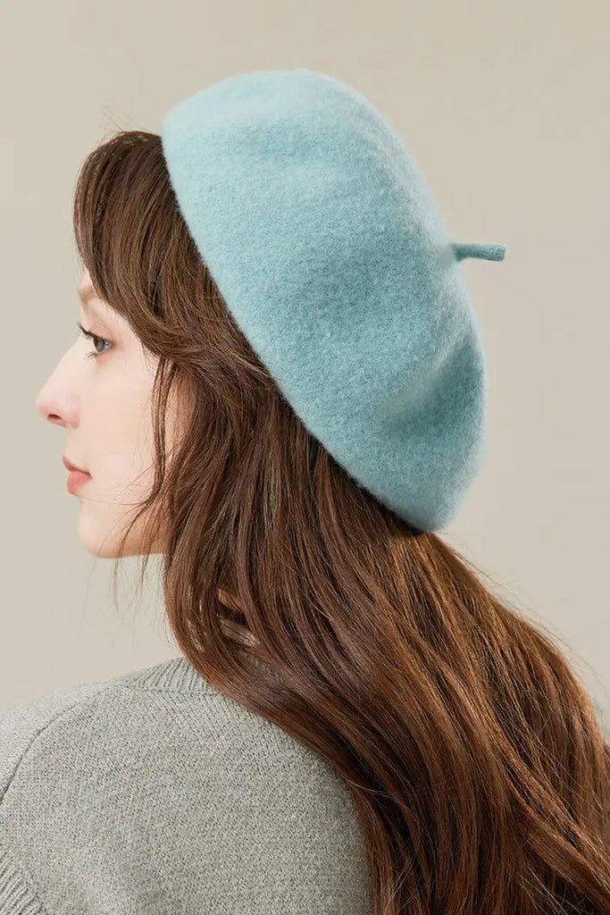 Multi-colored Merino Wool French Beret Hat Fibflx