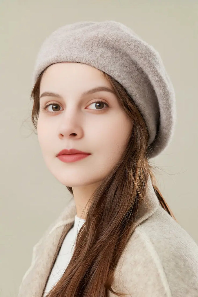 Multi-colored Merino Wool French Beret Hat Fibflx