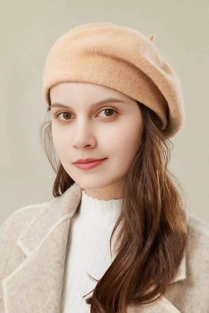 Multi-colored Merino Wool French Beret Hat Fibflx