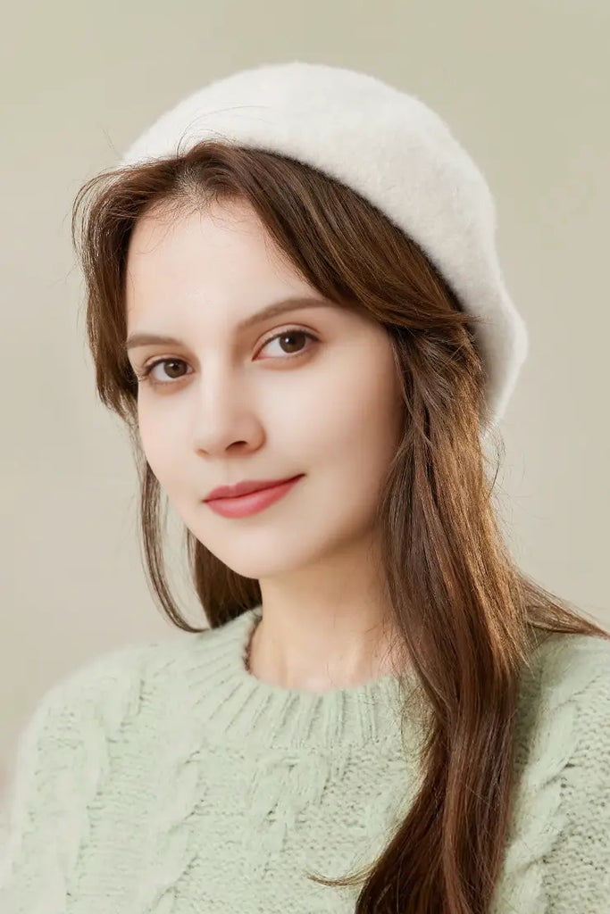 Multi-colored Merino Wool French Beret Hat Fibflx
