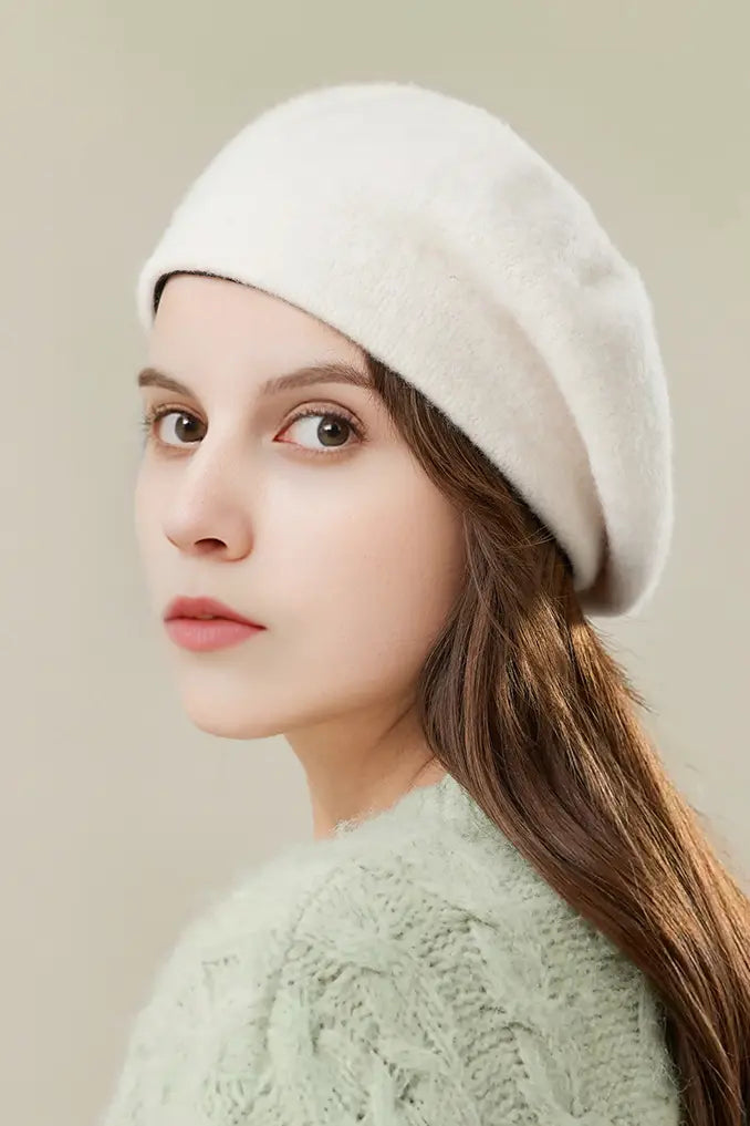 Multi-colored Merino Wool French Beret Hat Fibflx