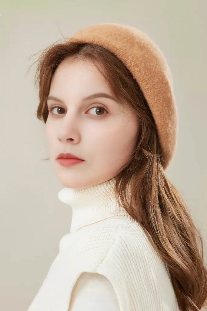 Multi-colored Merino Wool French Beret Hat Fibflx