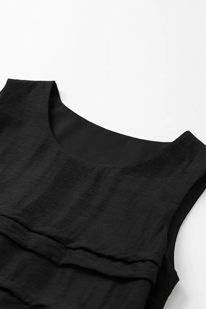 Ombre Sleeveless Trapeze Midi Dresss  Fibflx