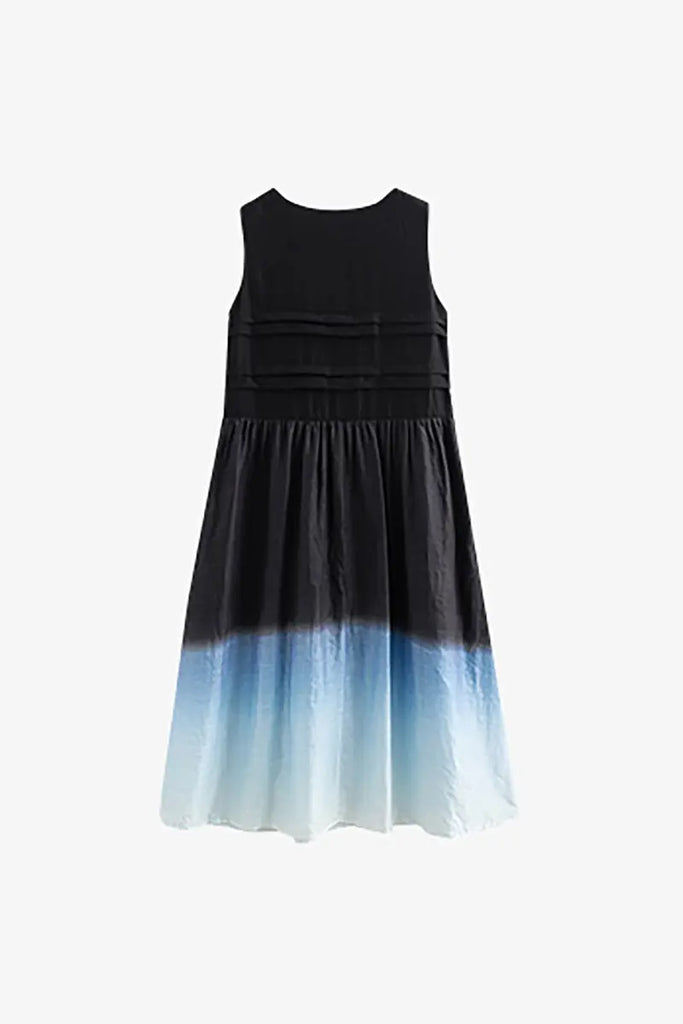 Ombre Sleeveless Trapeze Midi Dresss  Fibflx