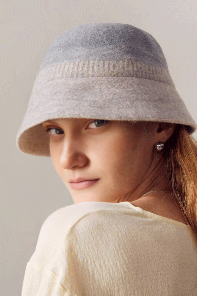 Ombre Wool Felt Designer Bucket Hat - Fibflx