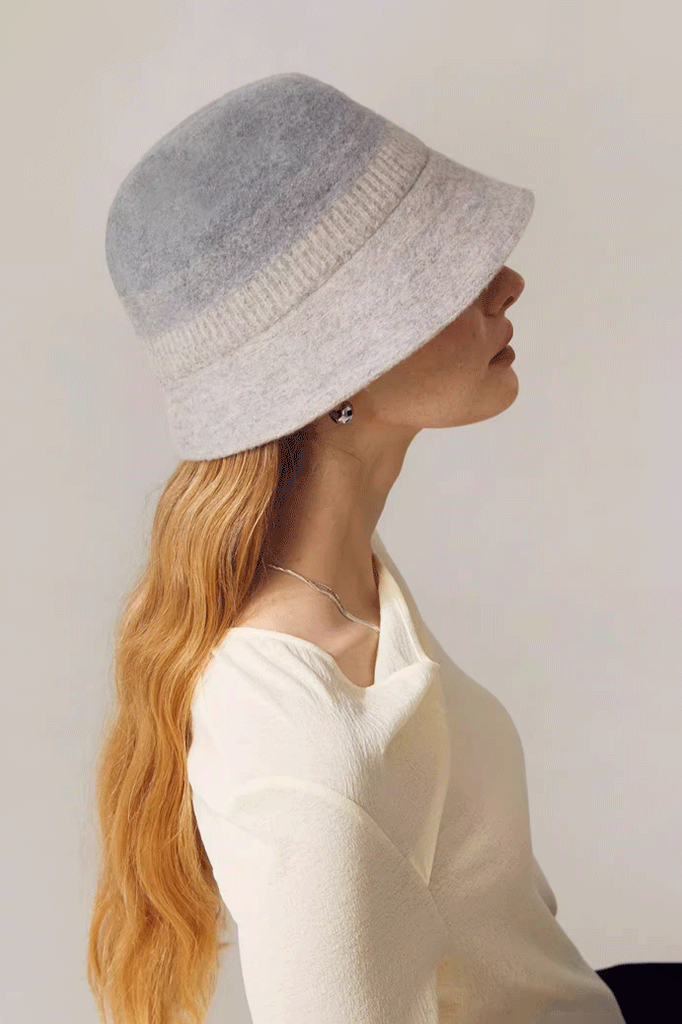 Ombre Wool Felt Designer Bucket Hat - Fibflx