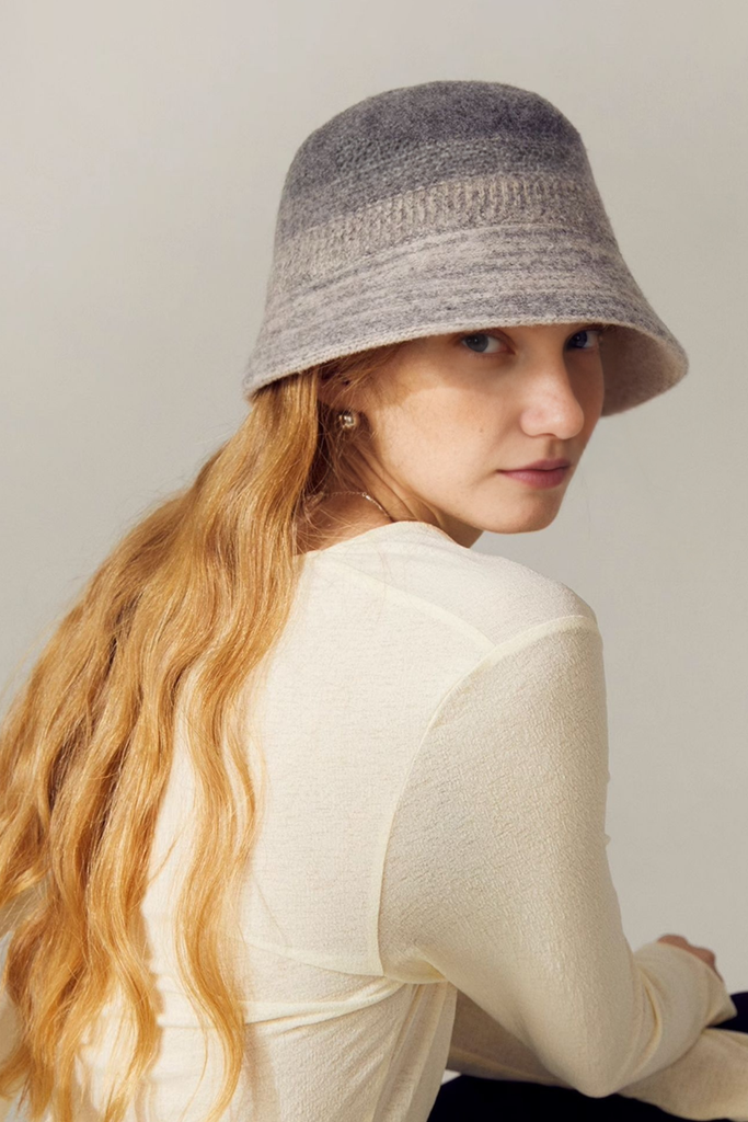 Ombre Wool Felt Designer Bucket Hat - Fibflx