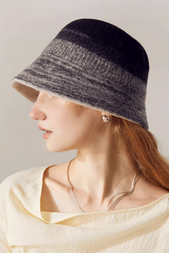 Ombre Wool Felt Designer Bucket Hat - Fibflx