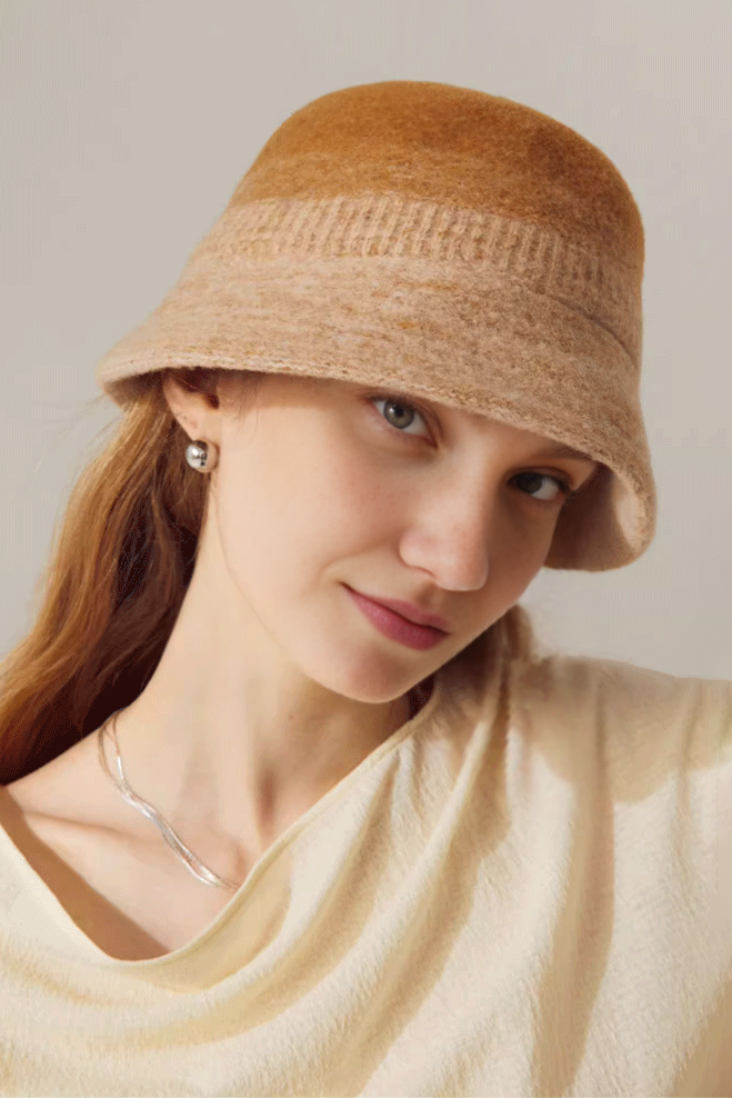Ombre Wool Felt Designer Bucket Hat - Fibflx