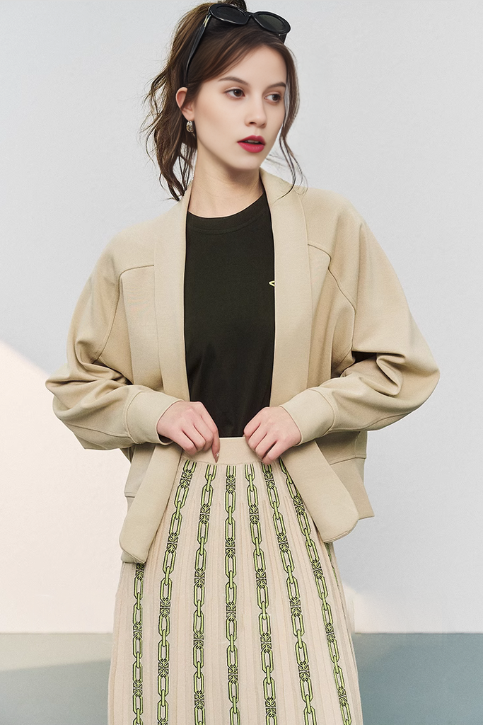 Open Front Cropped Kimono Cardigan - Fibflx