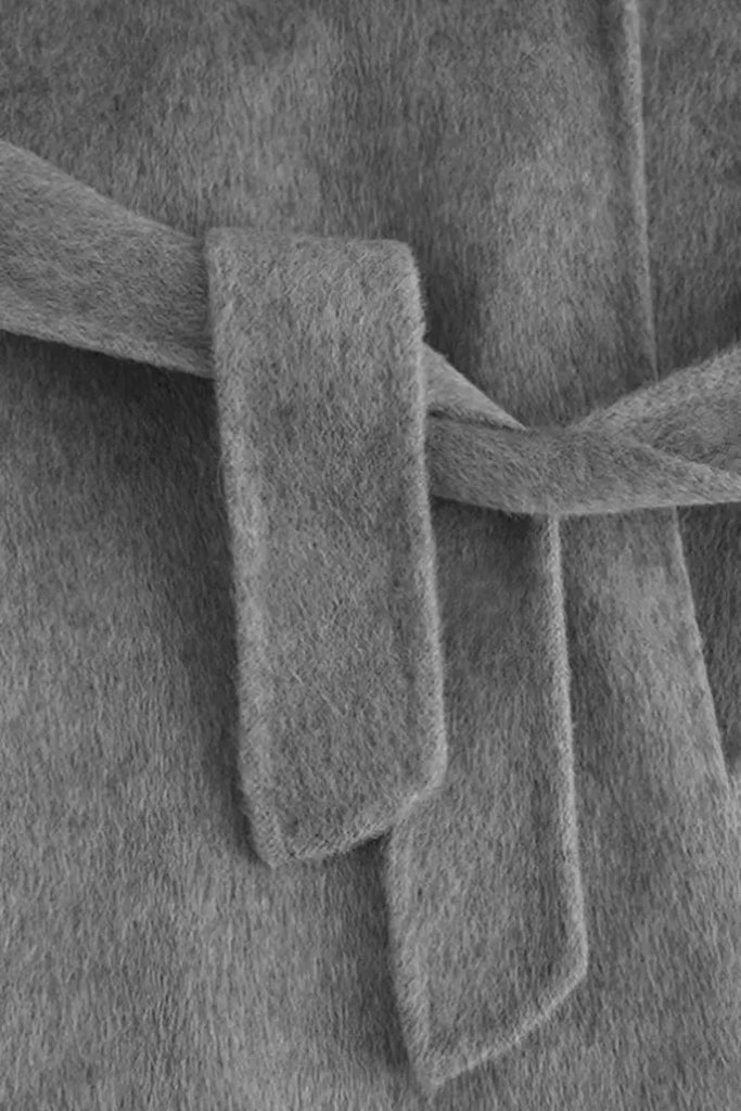 Fibflx Women's Oversized 100 Wool Open-Front Coat with Belt