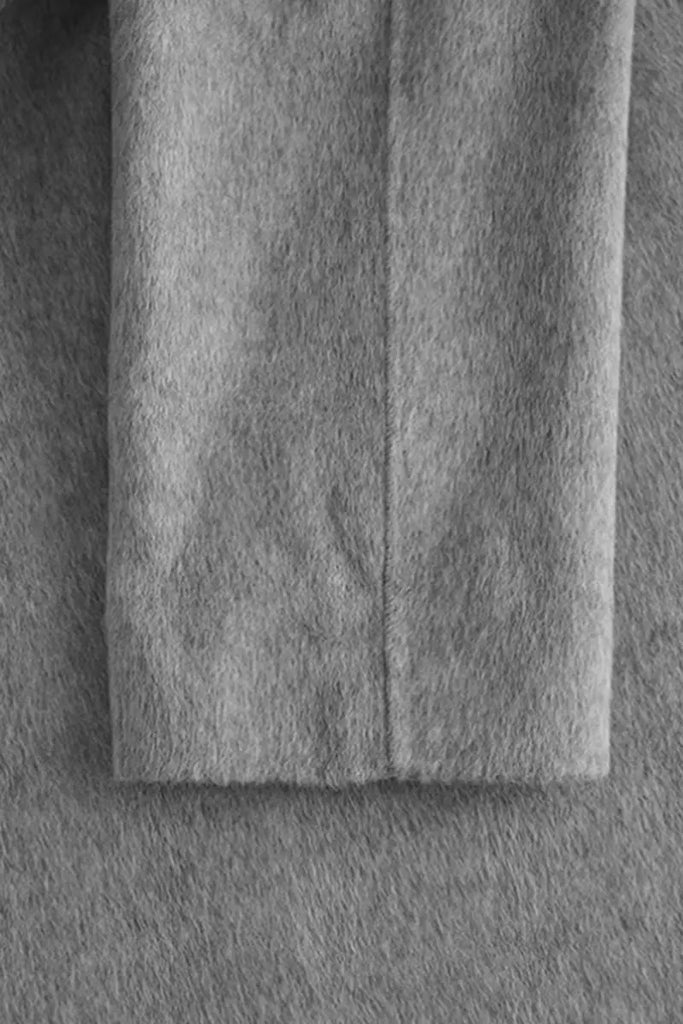 Fibflx Women's Oversized 100 Wool Open-Front Coat with Belt