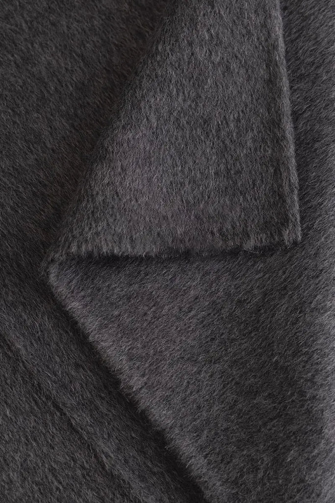 Fibflx Women's Oversized 100 Wool Open-Front Coat with Belt