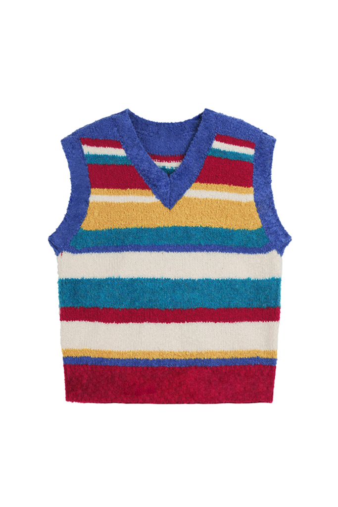 Oversized Alpaca Wool Rainbow Sweater Vest