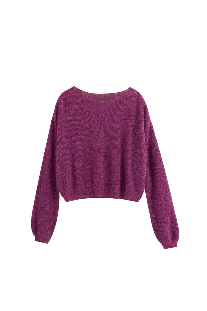 Fibflx Women's Oversized Alpaca-blend Boat Neck Sweater