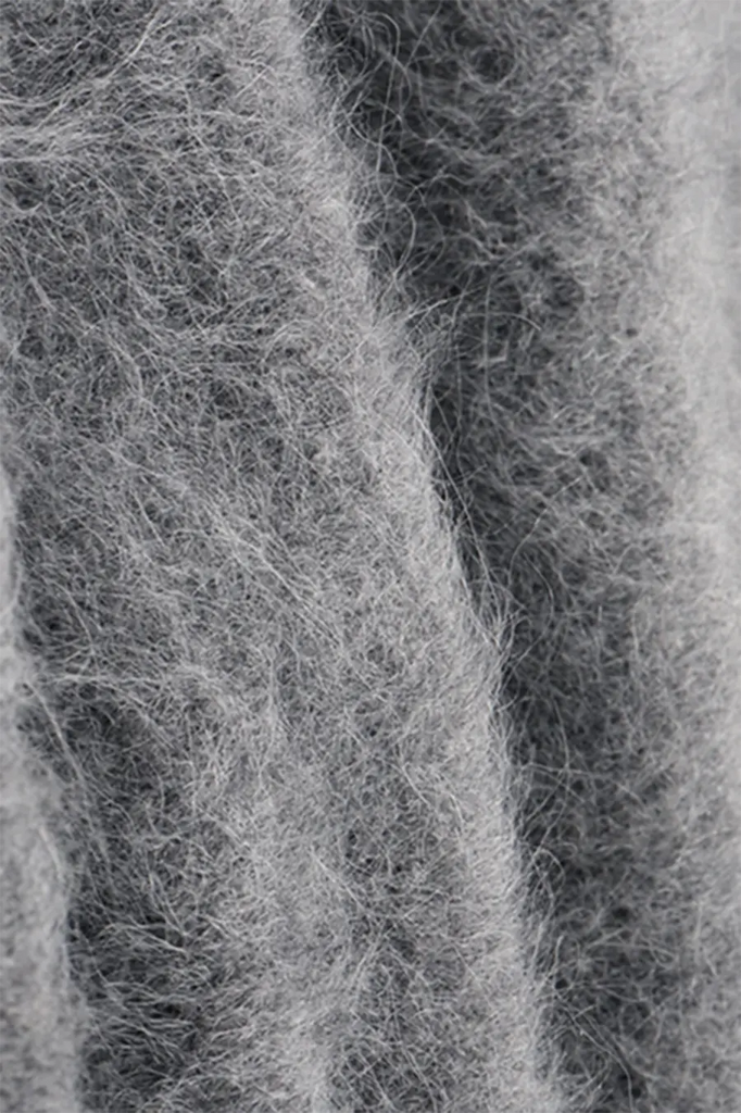 Oversized Button-up Fuzzy Brushed Alpaca Cardigan Fibflx