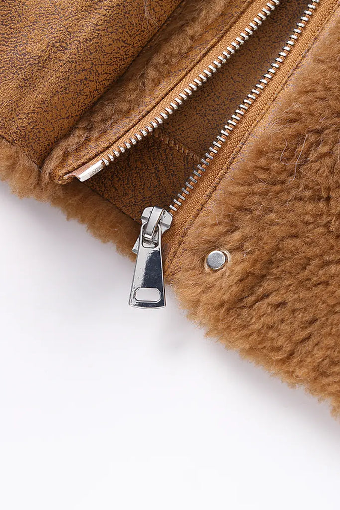 Fibflx Women's Oversized Faux Shearling Teddy Sherpa Vest